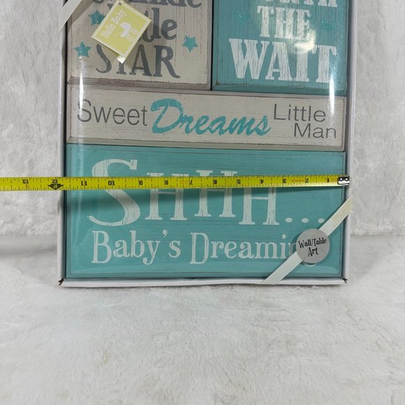 Maison Inspirational word quote block set Wall Table Art Baby Boy shower gift - Picture 6 of 6
